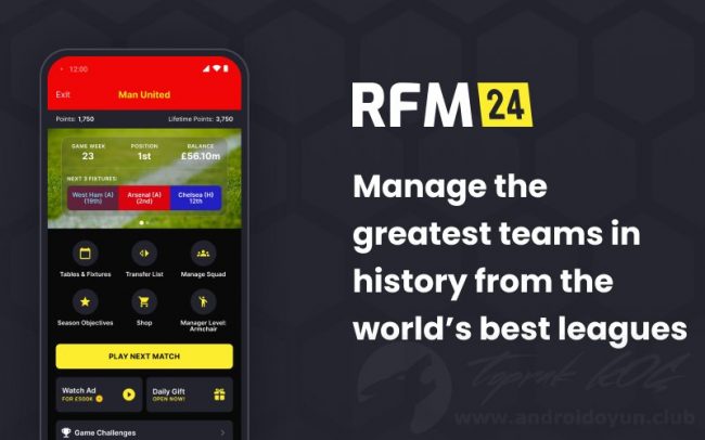 Download RFM 2024 Football Manager v0.8.11 MOD APK – Tüm Ligler AÇIK