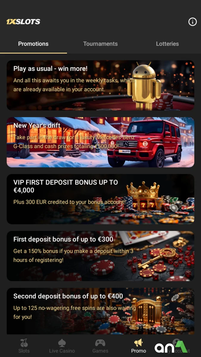 1xSlots 57.3.0 - imagem 5